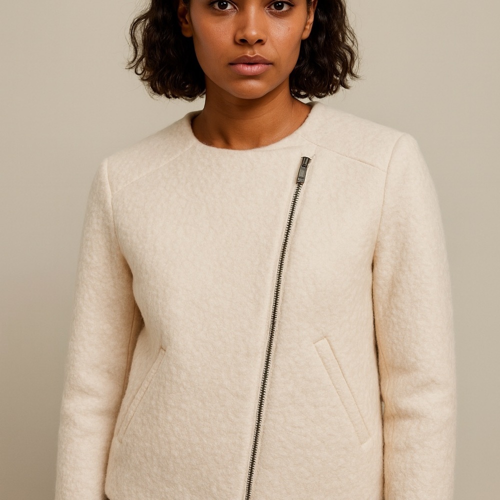 Banana Republic Off White Teddy Jacket